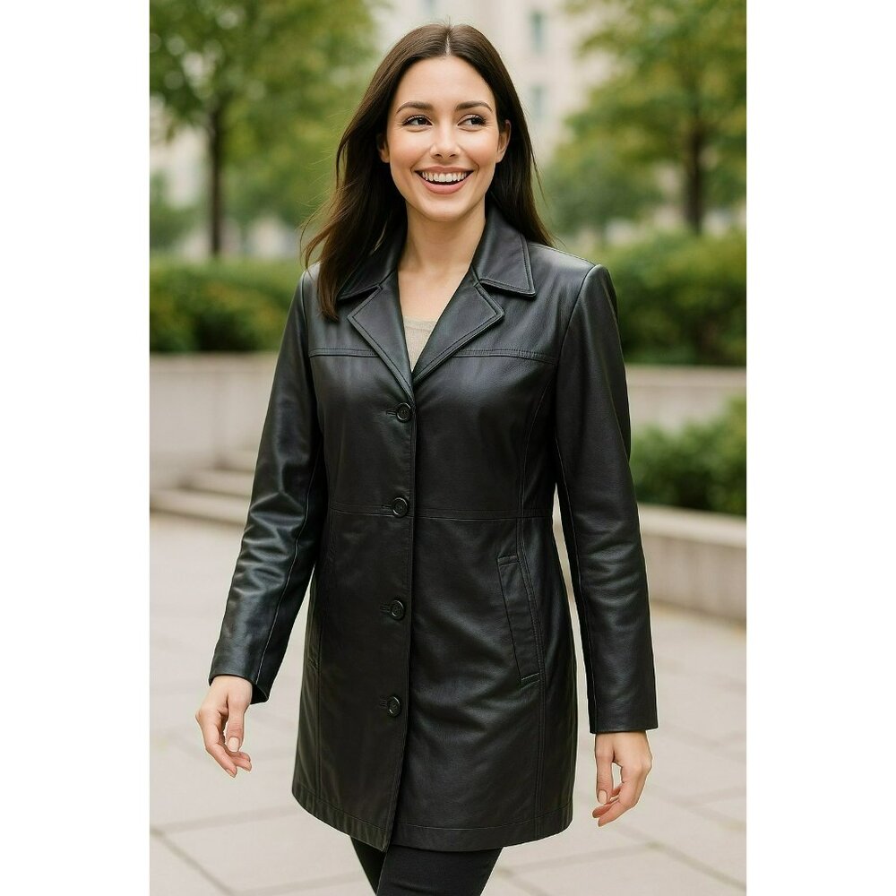 Leather Limited Genuine Leather Jacket Womens Large Black Thermolite Insulation